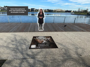 Story Art starting point sticker, the decking at the Cardinia Cultural Centre.